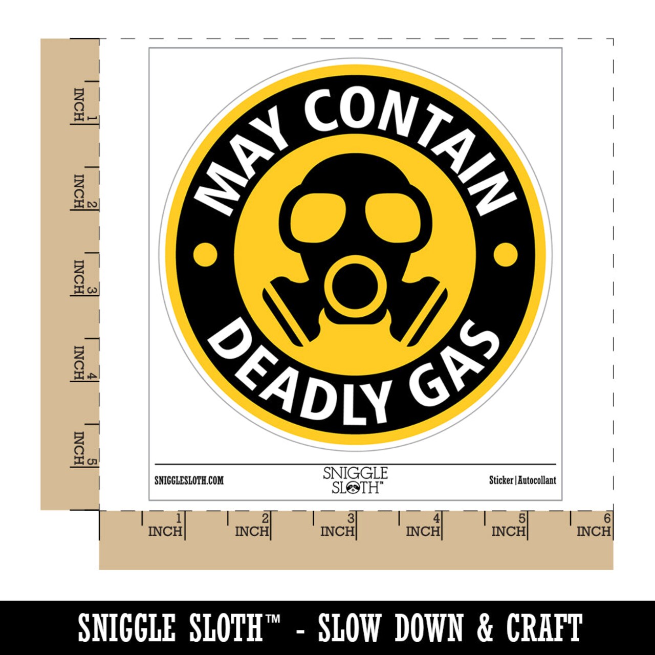 May Contain Deadly Gas Mask Fart Waterproof Vinyl Phone Tablet Laptop Water Bottle Sticker Set - 5 Pack